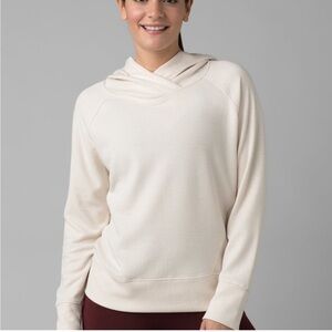 Prana Sunrise Hoodie Dream Dust Cream Hooded Pullover Sweatshirt Medium M